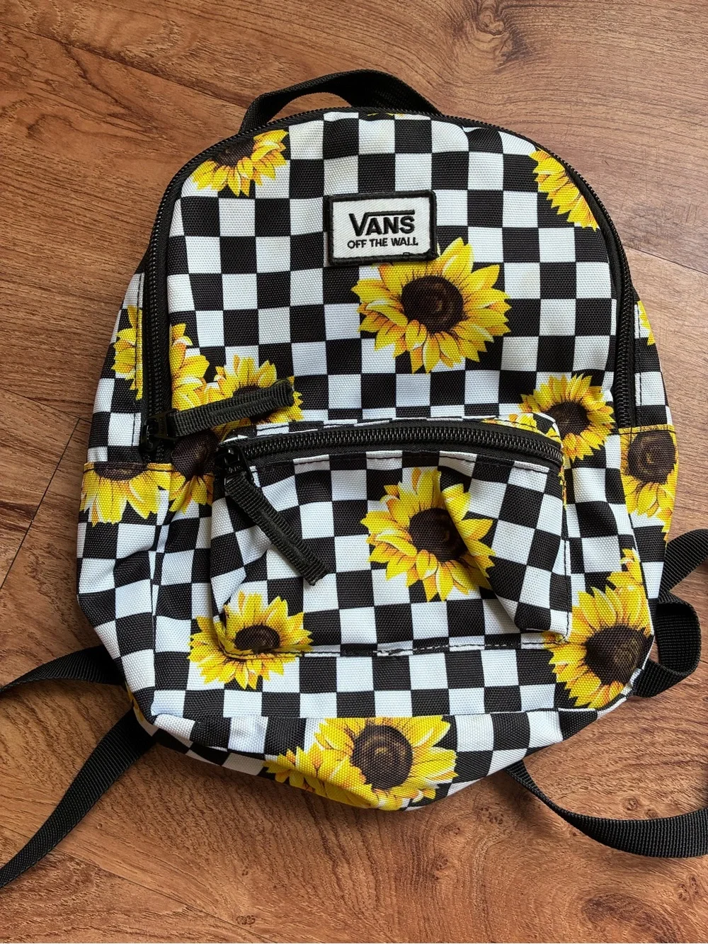 Vans Checkerboard Sunflower Mini Backpack - Black, White & Yellow